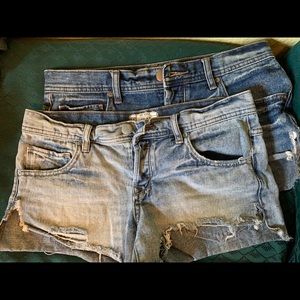 2 Pairs of Free People Jean Shorts